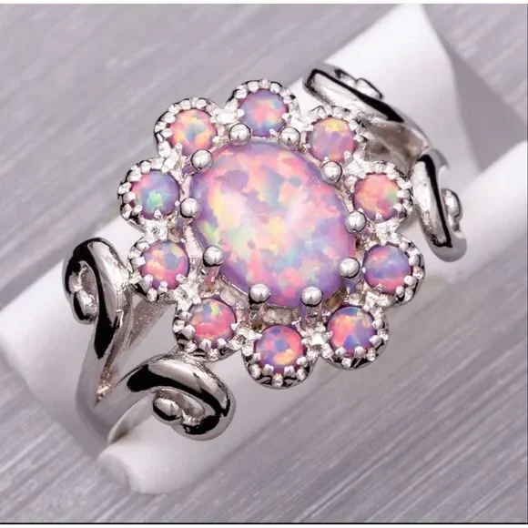 Purple Fire Opal Ring