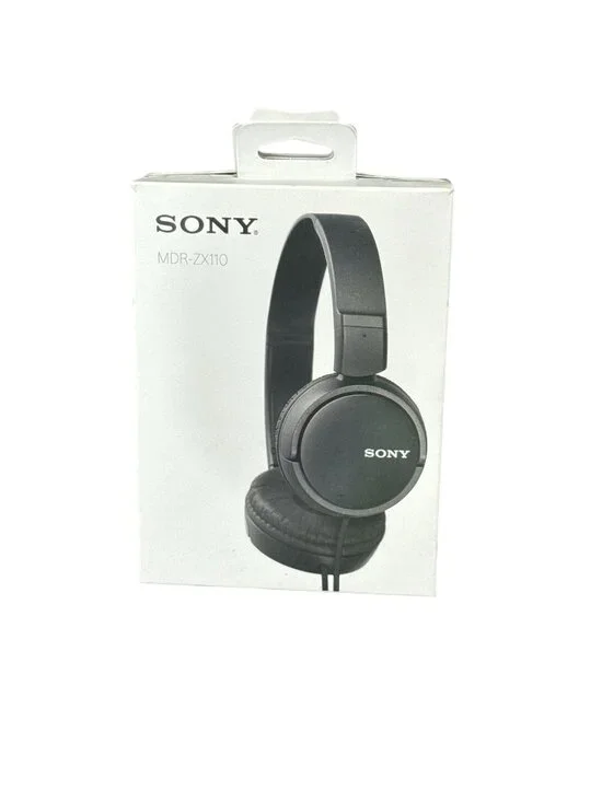 Sony MDR-ZX110 Wired Stereo Headphones With 3.5mm Jack Black Foldable Design New