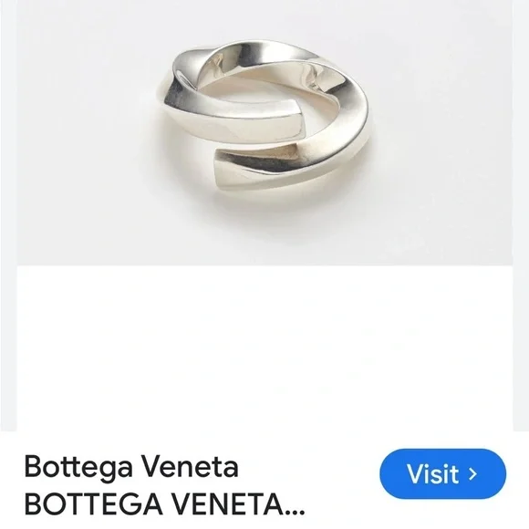 Bottega Veneta Twisted Silver Band