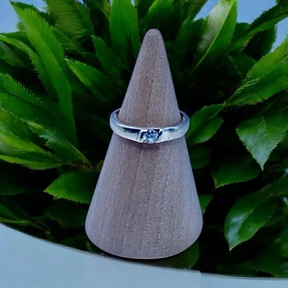 Tiny Sterling Silver Ring with Channel Set Quartz Gemstone