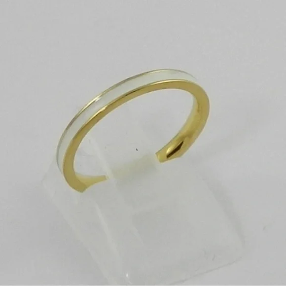 Adornia Elegant White and Gold-Tone Women's Ring Size 5 NWT