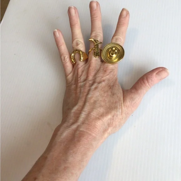 NEW ! Boho Western alloy  Gold Ring Set
