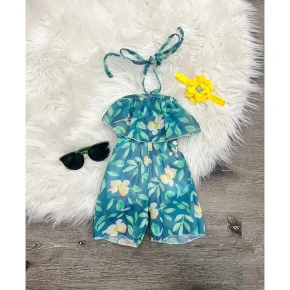 Infant Ivy Chiffon Long Pant Halter Romper 0/3month‎ NEW