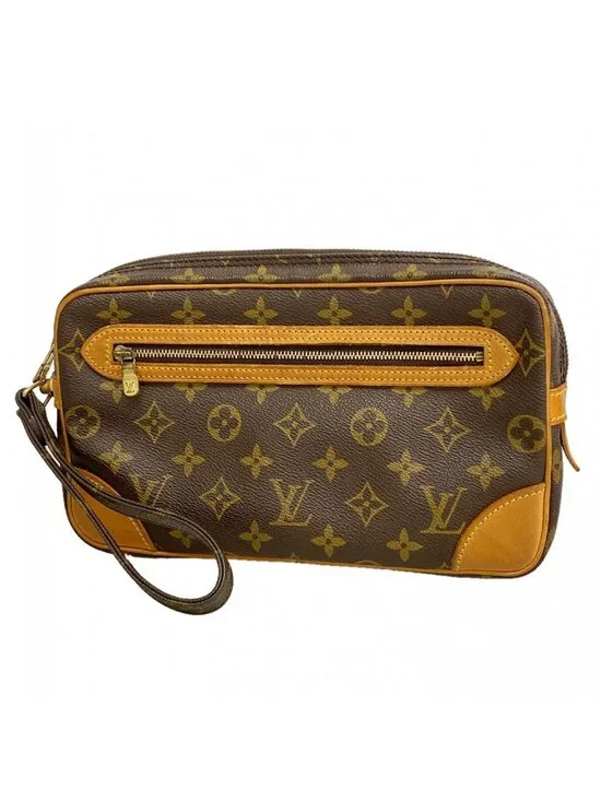 Louis Vuitton Clutch Monogram Marly Dragonne GM Brown