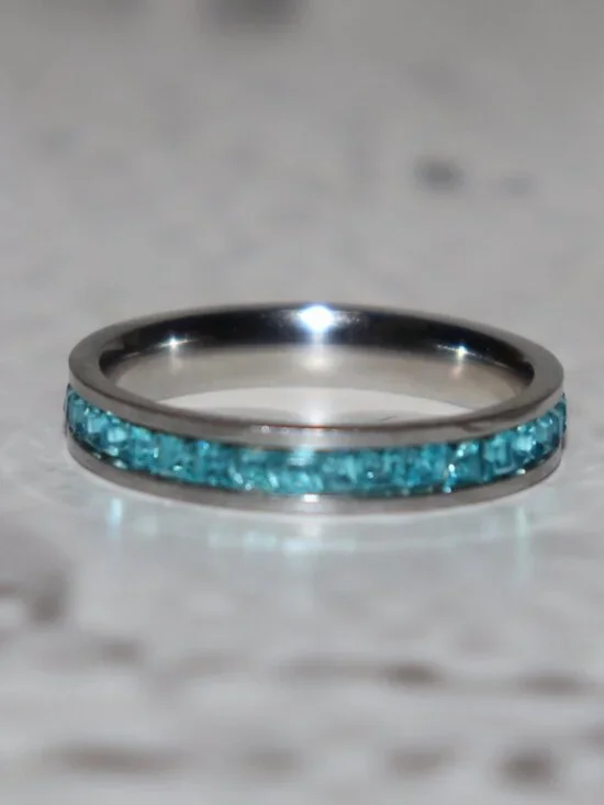 💙✨ Silver Blue Eternity‑Style Band · Size 9.75 · NWOT