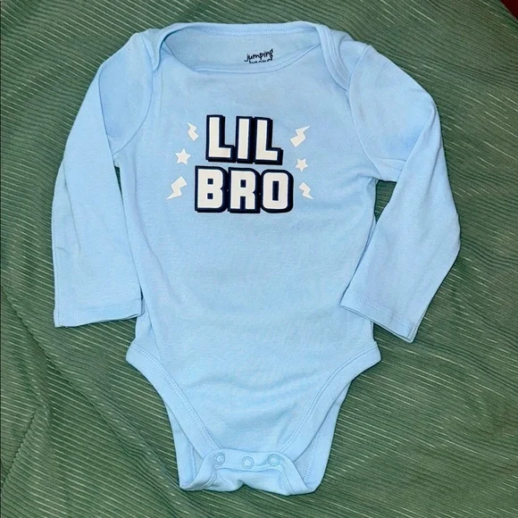 Jumping Beans Baby Bean “Lil Bro” Blue Onesie - 12 months