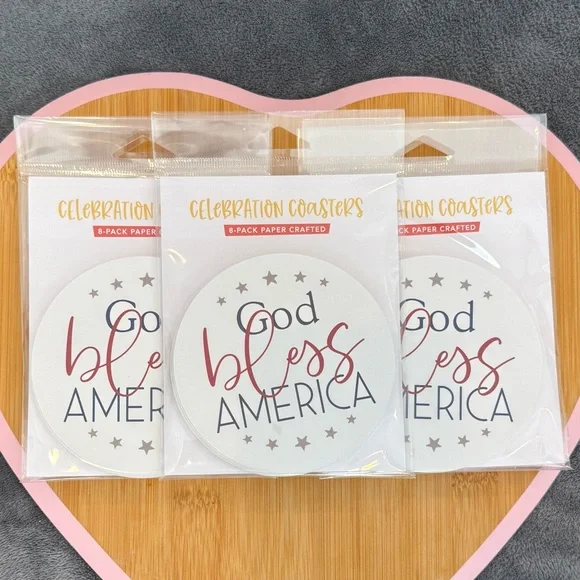God bless America paper Coaster Set!  56 total!