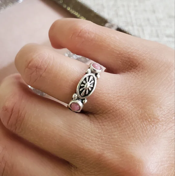 American West Sterling Rhodonite Ring