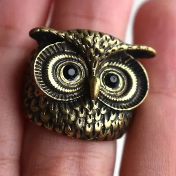 Vintage Brass Owl Ring