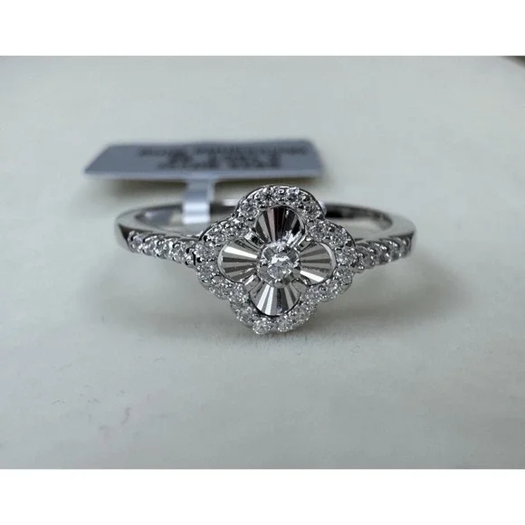 New Moissanite Engagement Ring 0.18CT GRA Certified 925 Sterling Silver Sz 9