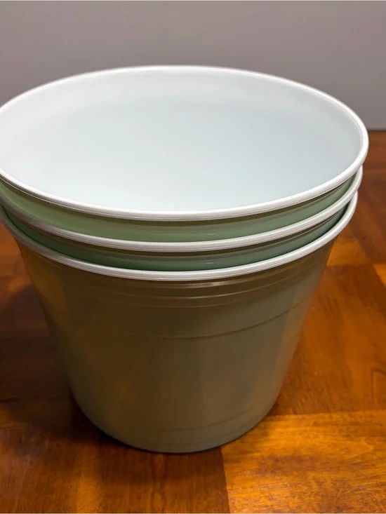 3 Light Green Party Buckets – Candy Buffet & Event Decor