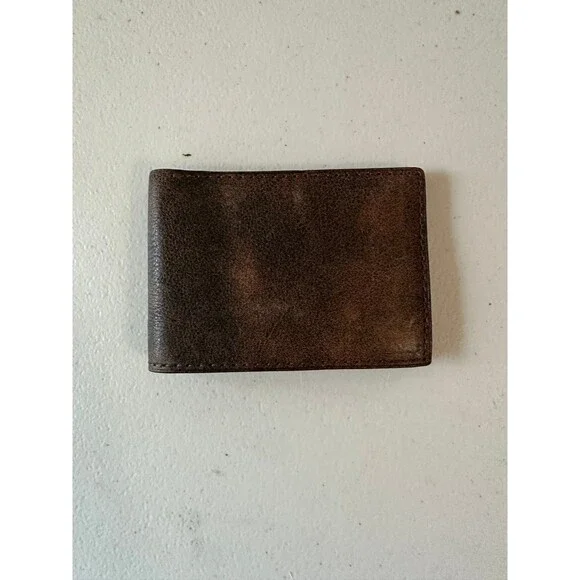 Patricia Nash Men's Stained Genuine Italian Leather Double Bill-Fold ID Wallet