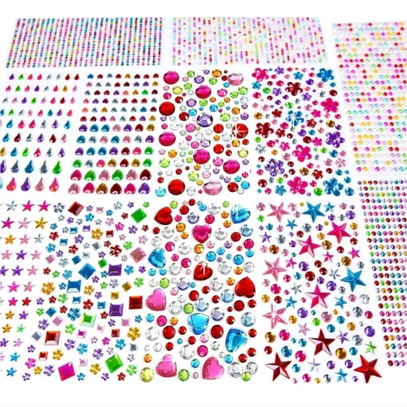 Colorful Gem Sticker Set for Parties