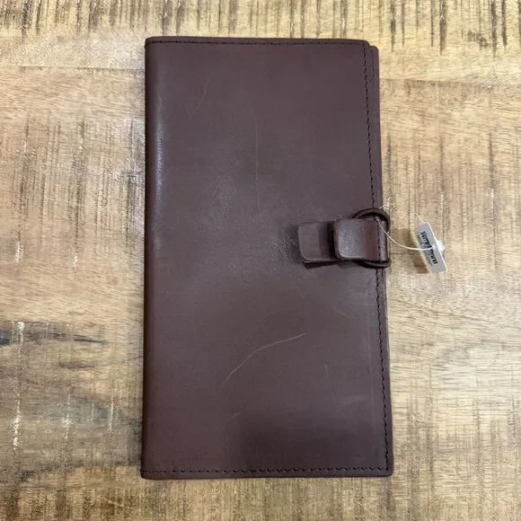 NWT Crate & Barrel Brown Leather Travel‎ Wallet