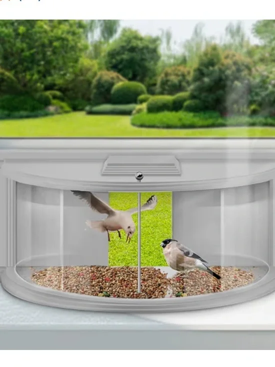 180° Indoor Window Bird Feeder Adjustable 27–38” Insert Bird Watching Feeder |