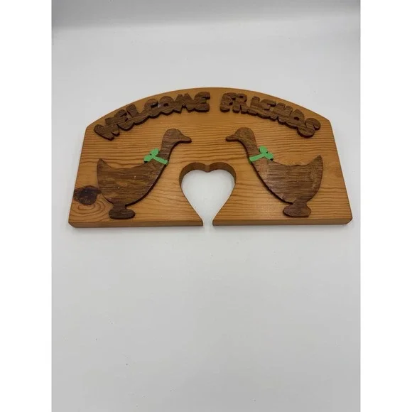 Welcome Friends Geese Wood Plaque