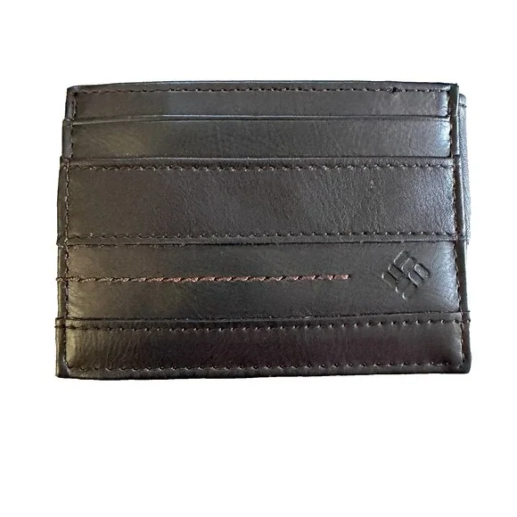 Columbia Leather Wallet Mens RFID-blocking Bi-fold ID‎ Window NEW Magnetic Close