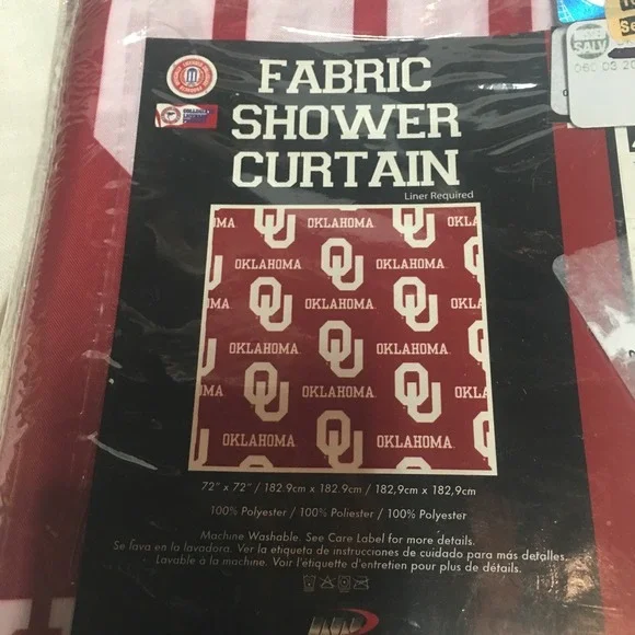 Oklahoma‎ Sooners Fabric Shower Curtain (No Liner)