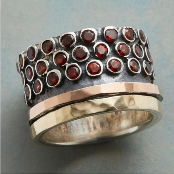 Sundance Garnet Marquee Ring, New In Box, Size 9