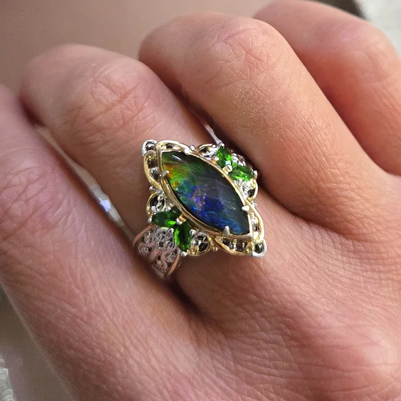 Gems En Vogue Two-Tone Ammolite Ring