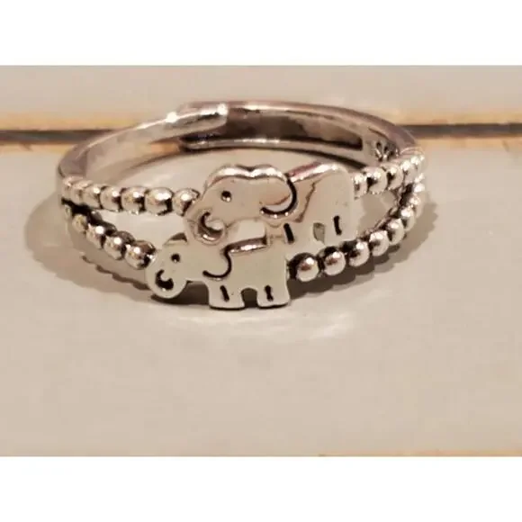 925 elephant ring open size adjustable
