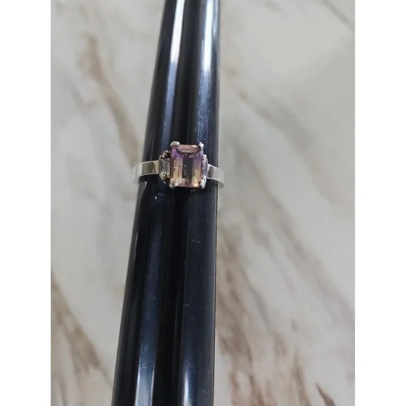Vintage AVON 925 Sterling Silver Ametrine Band Ring SIZE 10