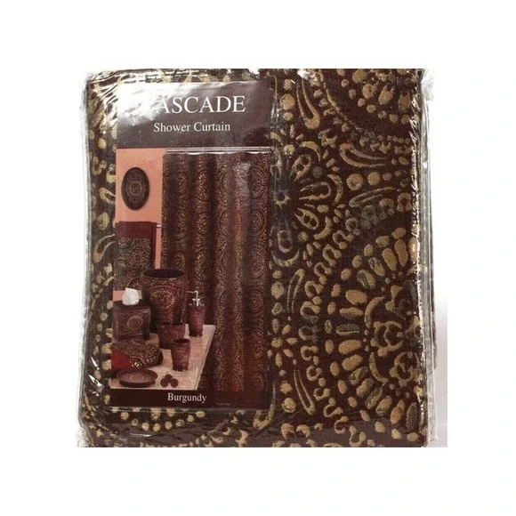 Popular Bath Cascade Burgundy Shower Curtain 72