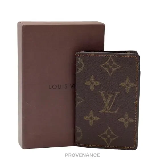 🔴 Louis Vuitton Pocket Organizer Card Wallet  - Monogram Small 