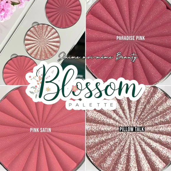 OFRA Blossom Blush Highlighter Palette Baby Pink Mauve & Champagne Shimmer
