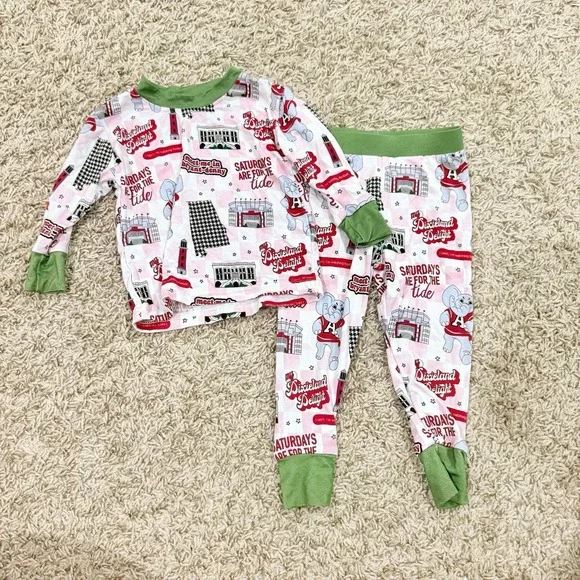 Bamboo two-piece Alabama roll tide pajama set size 6 months