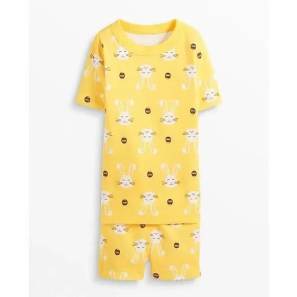 Hanna Andersson Kids Girls 7-10 Easter Bunny Organic 2-piece Pajamas
