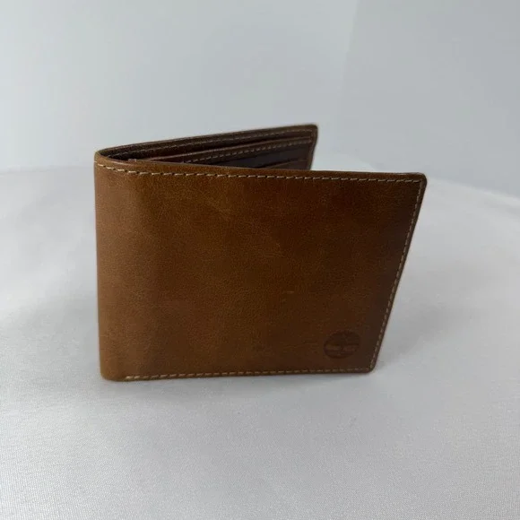 Timberland Mens Bifold Brown Leather Pull Up‎ Passcase Wallet