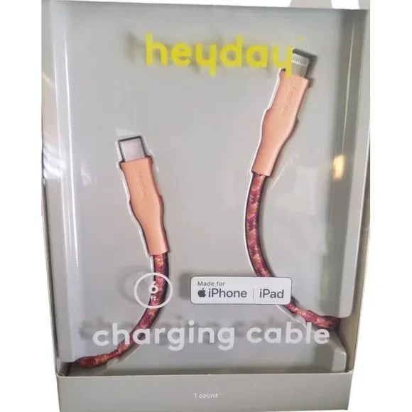 6' Lightning to USB-C Braided Cable - heyday™ Coral Pink