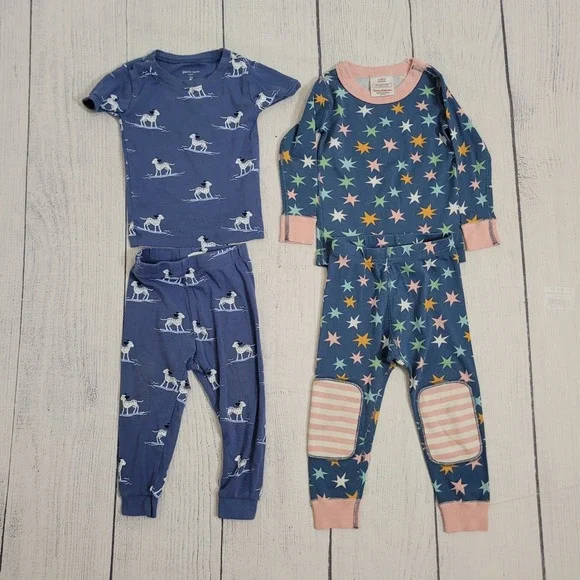 Hanna Andersson Petit Lem 18-24M Pajama Set Toddler Blue Star Dog Cotton Bundle
