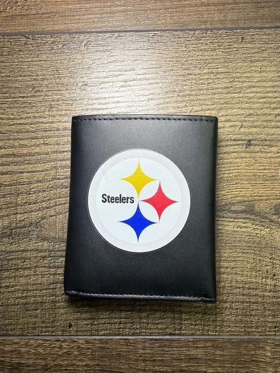 Siskiyou Sports NFL Pittsburgh Steelers Trifold Black Wallet Team Logo NWOT