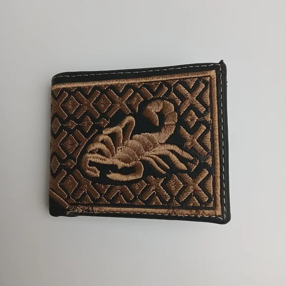 Men's Western Wallet Genuine Leather Hand Crafted Bifold Cowboy Rodeo Wallet‎