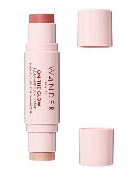 Wander Beauty On-the-Glow Blush and Illuminator Sienna Sunset/Nude Glow NIB
