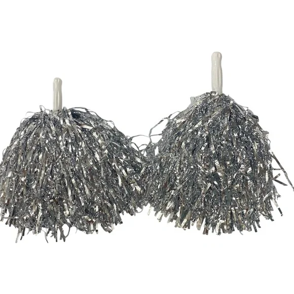 Metallic Silver Mini Pom Poms