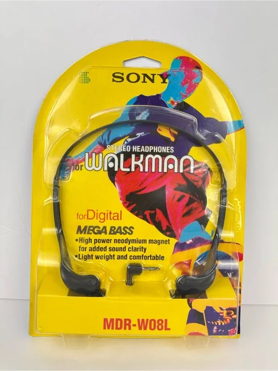 Stereo Headphones for WALKMAN SONY MDR-W08L 1995 Digital Mega Bass NEW Sealed