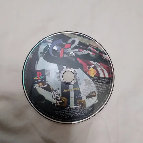 Sony Gran Turismo 2 PlayStation Disc with Multicolor Design