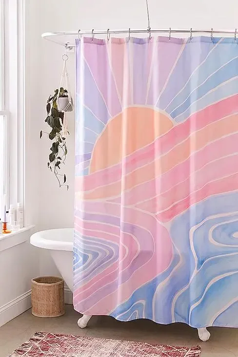 Urban Outfitters Watercolor Sunrise Shower Curtain