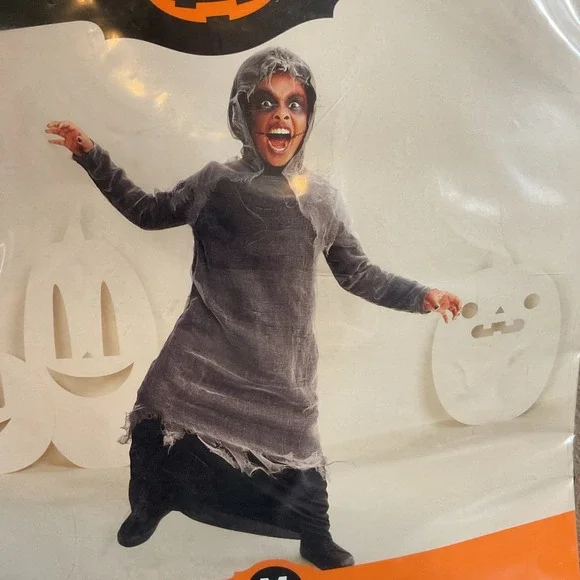 New‎ Boys Creepy Robe Halloween Costume Size Medium (8) Hooded Robe