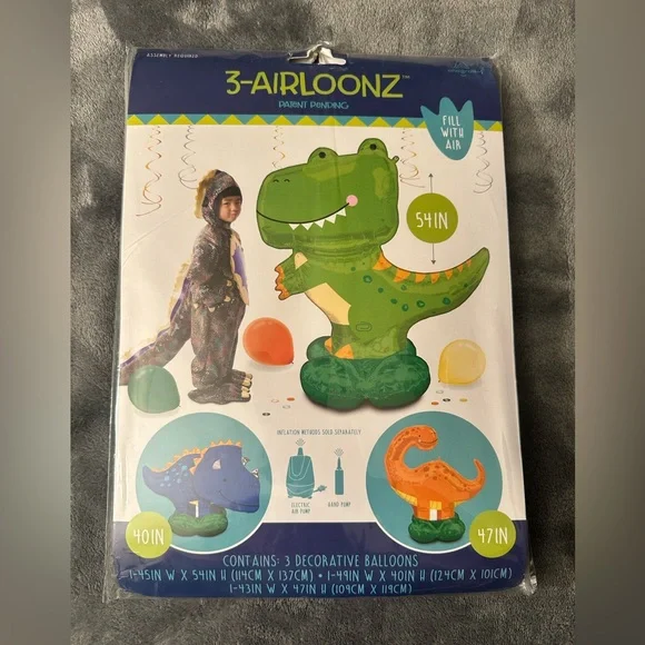Dinosaur Balloons Kids Party 3 Over 3 Feet Tall Decorations Air Filled Airloonz