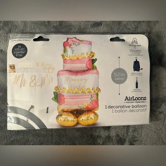 Wedding Decorations Engagement  Party Balloon Cake 4 Feet Pink Gold Foil Air