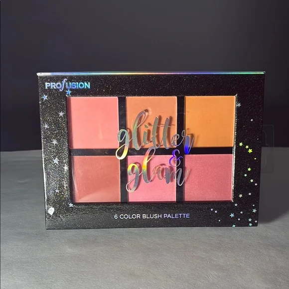 ✨🌿Glitter & Glam 6-Color Blush Palette