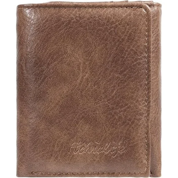 Men's Coffee Wallet Card Classic Leather Design Durable Multiple Front Pocket