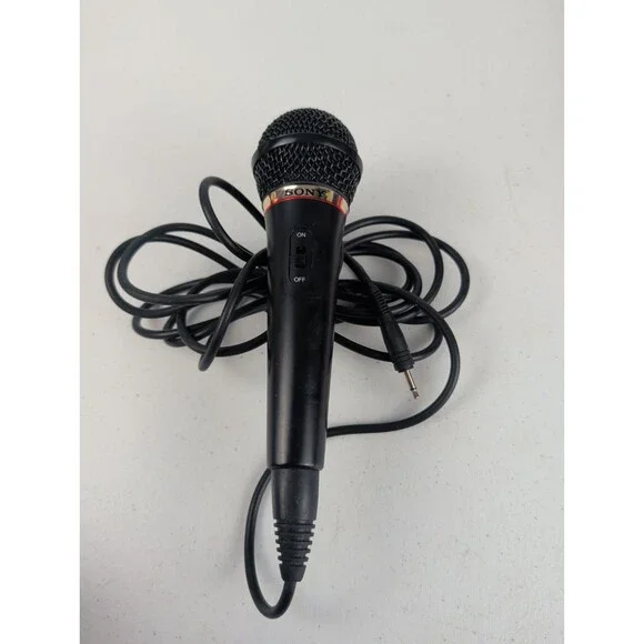 Sony F-V220 Dynamic Handheld Wired Microphone 3.5mm Plug Black Gray Accent