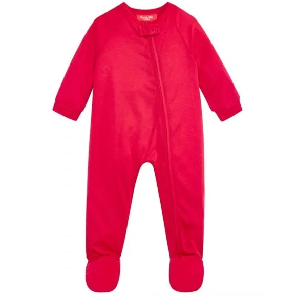 Family Pajamas Macy’s Unisex Baby Matching Footed Pajamas Candy Red New With Tag