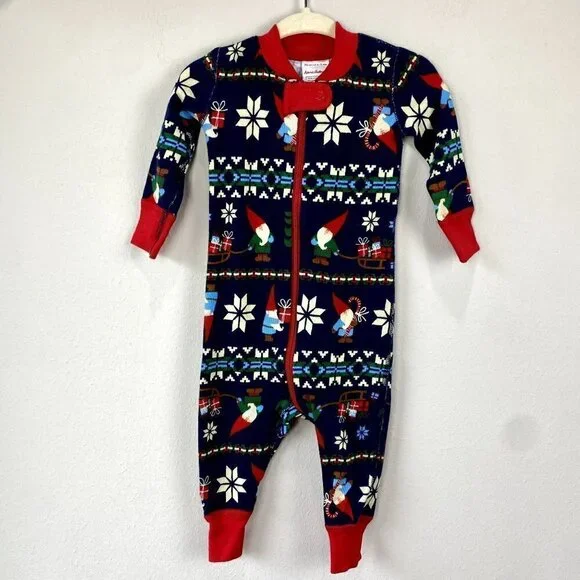 Hanna Andersson Christmas Organic Zip Sleeper 6-12M