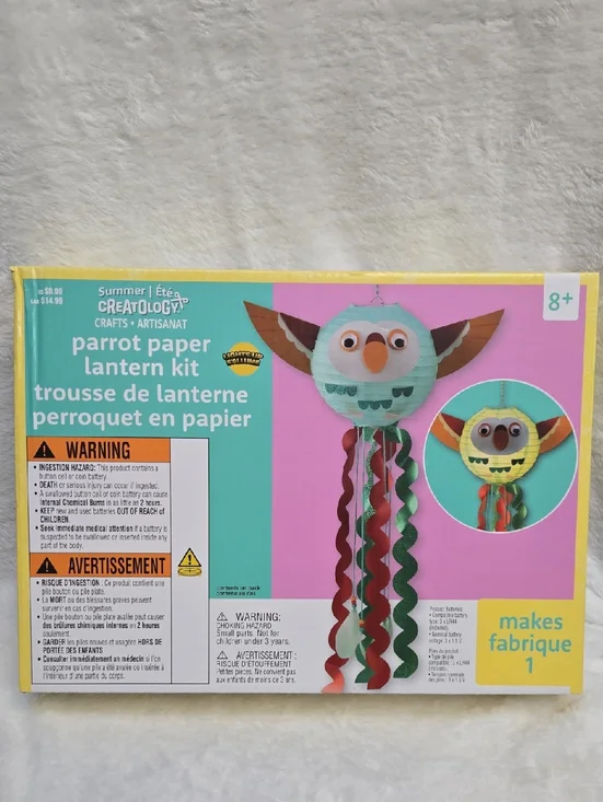 ☀️Nwt Creatology Parrot Paper Lantern Kit - Teal & Pink